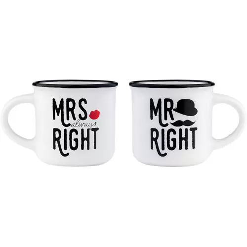 ESPRESSO FOR TWO - COFFEE MUG-MR&MRS Legami Mrs & Mr Right Tazzine