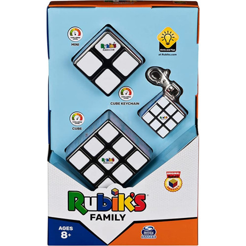CUBO DI RUBIK - FAMILY PACK CON CUBO 3X3X3 + CUBO 2X2X2 + PORTACHIAVI 3X3X3