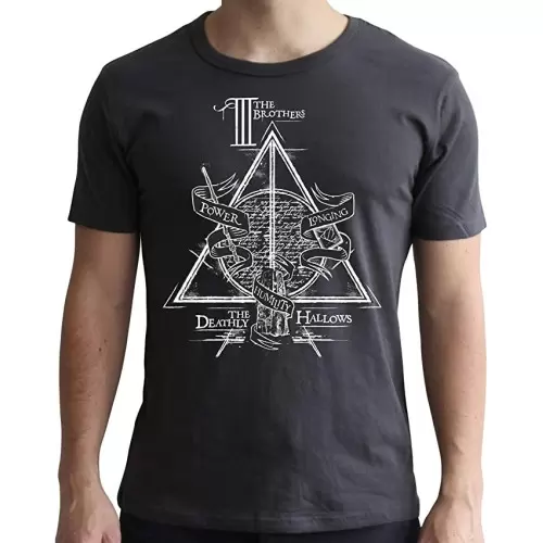 HARRY POTTER - Tshirt "Deathly Hallows" man SS dark grey - new fit - ABYSTYLE T SHIRT