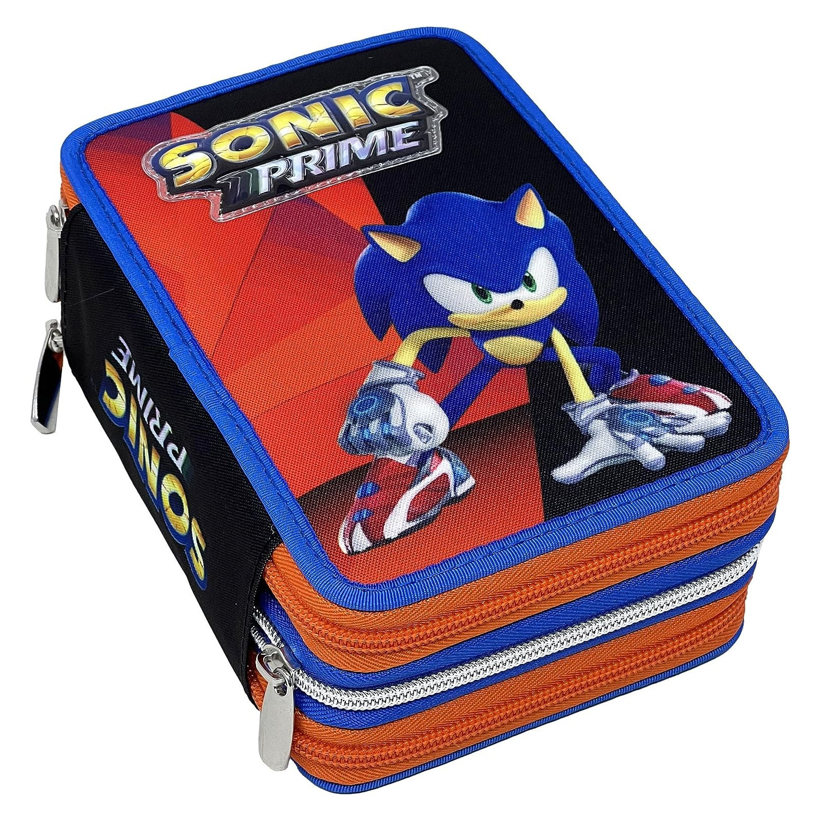 Sonic Prime triple pencil case