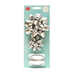 TD Toys|SET DI DUE FIOCCHI E UN NASTRO - BOWS & RIBBON SET - SILVER8054320569381