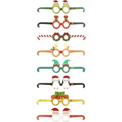 TD Toys|SET DI 8 OCCHIALI NATALIZI IN - HOLIDAY PAPER EYEGLASSES8054117629755