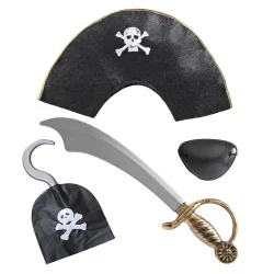 TD Toys|SET PIRATA (cappello, sciabola, benda per occhio, uncino)8003558982301